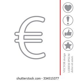 Euro flat line icon. Vector illustration.