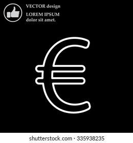 Euro flat line icon. Vector illustration.