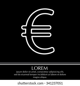 Euro flat line icon. Vector illustration.