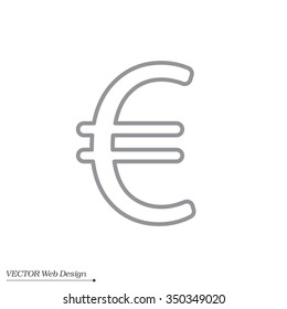 Euro flat line icon. Vector illustration.