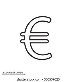 Euro flat line icon. Vector illustration.