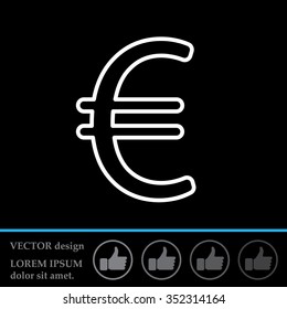 Euro flat line icon. Vector illustration.