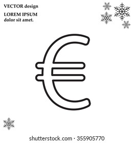 Euro flat line icon. Vector illustration.