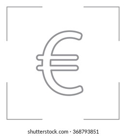 Euro flat line icon. Vector illustration.
