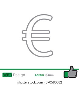 Euro flat line icon. Vector illustration.