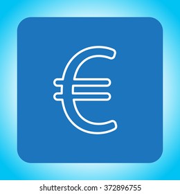 Euro flat line icon. Vector illustration.