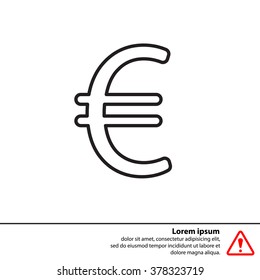 Euro flat line icon. Vector illustration.