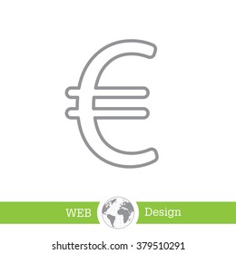 Euro flat line icon. Vector illustration.