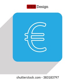 Euro flat line icon. Vector illustration.
