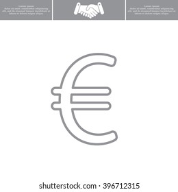 Euro flat line icon. Vector illustration.