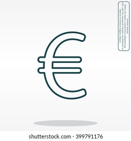Euro flat line icon. Vector illustration.