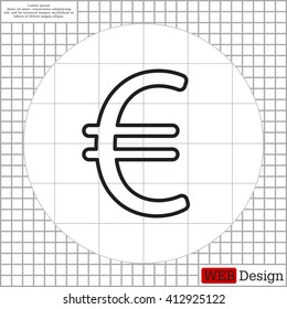 Euro flat line icon. Vector illustration.