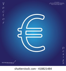 Euro flat line icon. Vector illustration.