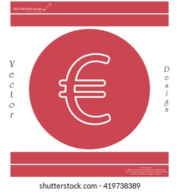 Euro flat line icon. Vector illustration.