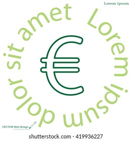 Euro flat line icon. Vector illustration.