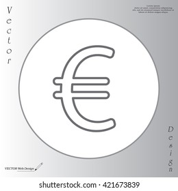 Euro flat line icon. Vector illustration.