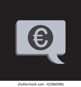 Euro flat line icon. Vector illustration.
