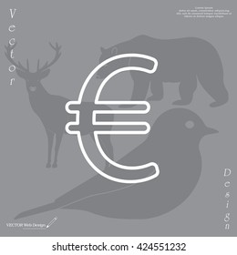 Euro flat line icon. Vector illustration.