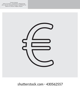 Euro flat line icon. Vector illustration.