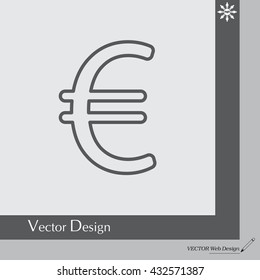 Euro flat line icon. Vector illustration.