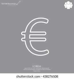 Euro flat line icon. Vector illustration.