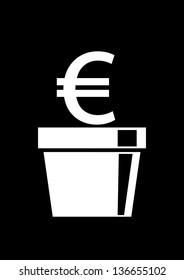 Euro in flowerpot