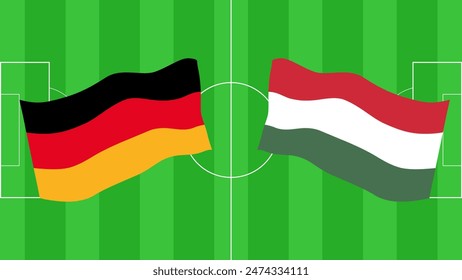 Euro Football Championship event 2024 in Germany. Group A. Germany Hungary. Layout banner background poster web design. Vector illustration.