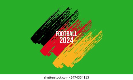 Euro Football Championship event 2024 in Germany. German flag strokes. Layout banner background poster web design. Vector illustration.