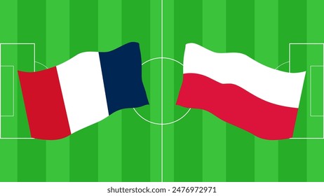 Euro Football Championship event 2024 in Germany. Group D. France Poland. Layout banner background poster web design. Vector illustration.