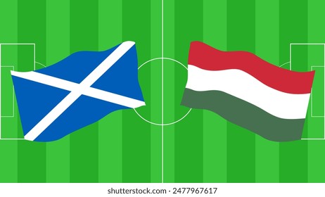 Euro Football Championship event 2024 in Germany. Group A. Scotland Hungary. Layout banner background poster web design. Vector illustration.