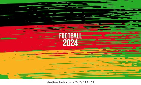 Euro Football Championship event 2024 in Germany. Flag painted with brush. Layout banner background poster web design. Vector illustration.