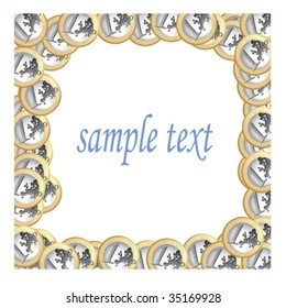 Euro frame with space for text, vector illustration