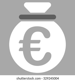 Euro Fund vector icon. Style is bicolor flat symbol, dark gray and white colors, rounded angles, silver background.