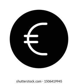 euro glyph flat vector icon