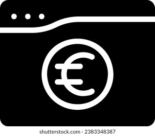 euro glyph icon illustration vector