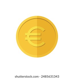 Euro gold coin currency vector illustrator