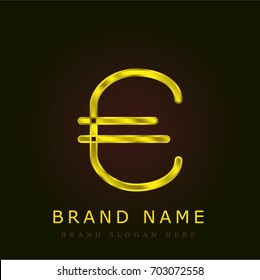 Euro golden metallic logo