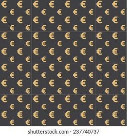 Euro golden seamless pattern on background