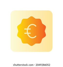 euro gradient icon isolated on white background
