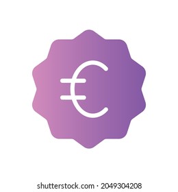 euro gradient icon isolated on white background
