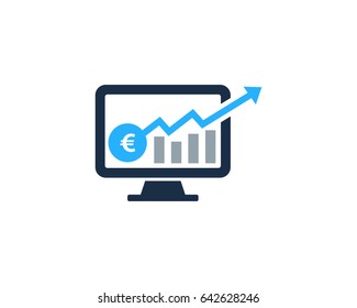 Euro Graph Stock Market Icon Logo Design Element