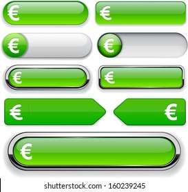 Euro green design elements for website or app. Vector eps10. 