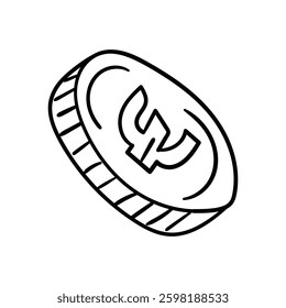 Euro hand draw doodle Vector icon