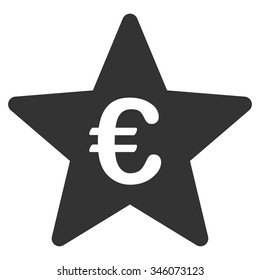 Euro Hit Parade Star vector icon. Style is flat symbol, gray color, rounded angles, white background.