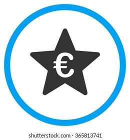 Euro Hit Parade Star vector icon. Style is bicolor flat circled symbol, blue and gray colors, rounded angles, white background.