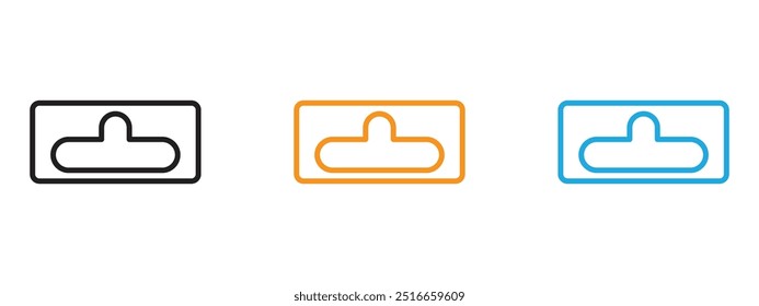 Euro hook icon Thin line illustration set