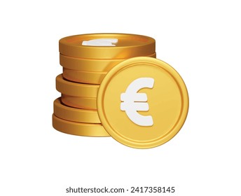  Euro icon 3d render illustration