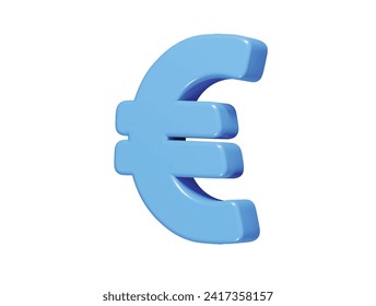  Euro icon 3d render illustration