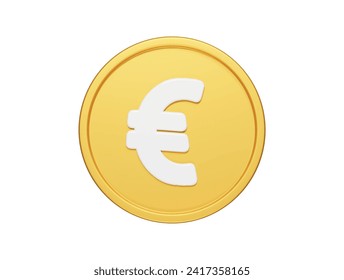  Euro icon 3d render illustration