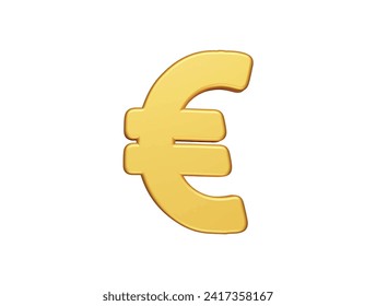  Euro icon 3d render illustration